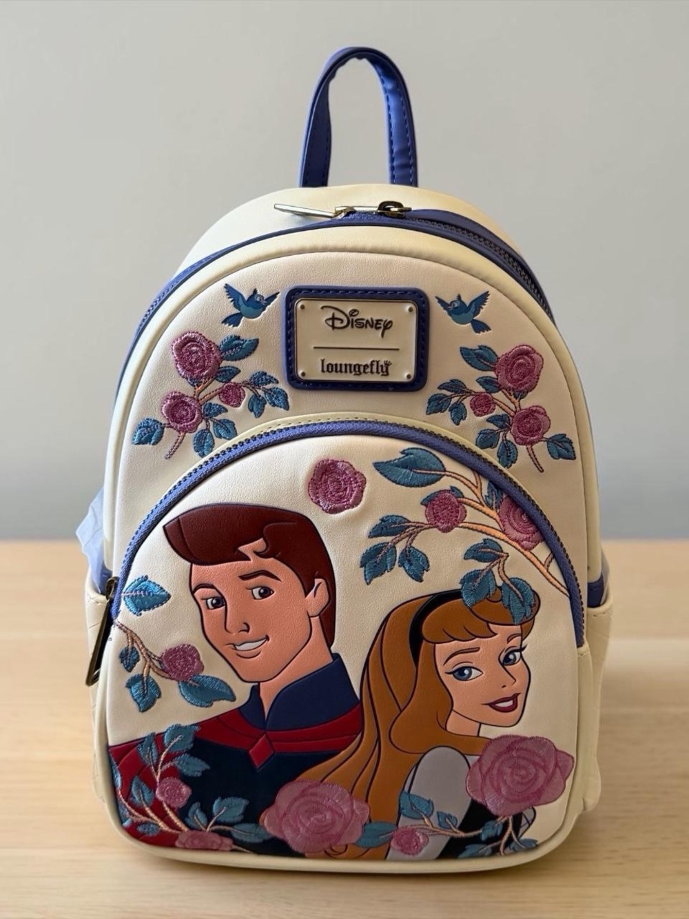 Loungefly Cream and Blue Aurora Mini Backpack